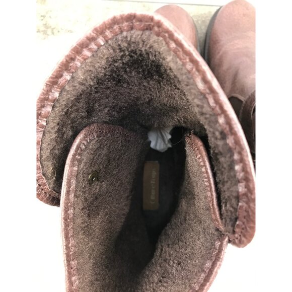 BareTraps Shakira Motostyle Boots Womens 9 Brown Leather Fur Lined - Picture 9 of 10